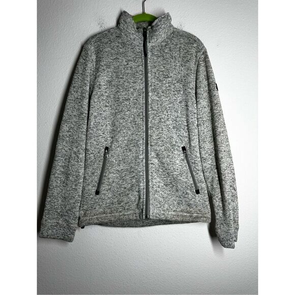 Aigle Knit Fleece Lined Gray Full Zip Size M Made in Switzerland - Picture 1 of 11
